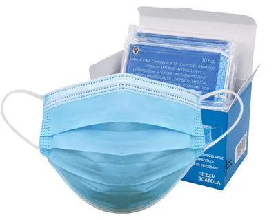 Image de Masque chirurgical - Type IIR - 3 couches - Bleu - 100 pièces