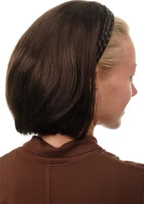 Produktbild von WIG ME UP Halbperücke geflochtener Haarreif glatt braun 90606-6
