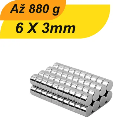 Produktbild von Balenie 20 6 mm x 3 mm neodýmových minimagnetov okrúhle N38 Extra silné silné malé magnety, vhodné na biele tabule, chladničky, magnetické tabule a oveľa viac
