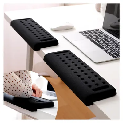Produktbild von L-förmige Schreibtischkante EdgeRest, 2-teiliges Set, Komfortunterstützung für Handgelenk, Unterarm und Ellenbogen, rutschfest (30 * 10 cm)