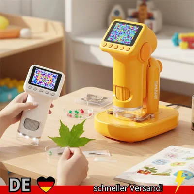 Produktbild von 1600X Handmikroskop 2-Zoll-Bildschirm Kinder Lupe Objektiv Mini Tragbare