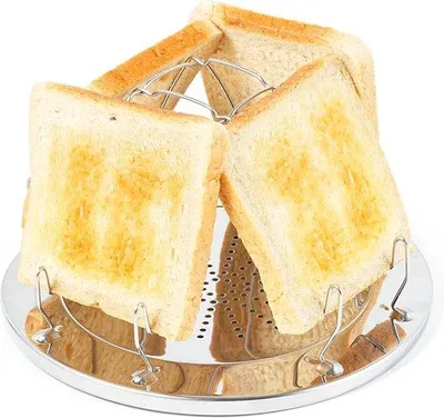 Immagine prodotto di Mini griglia per pane in acciaio inossidabile per campeggio, fornello a gas, portatile, pieghevole, accessorio da viaggio