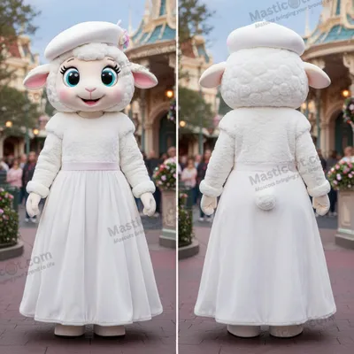 Produktbild von Flauschiges MASTICOT weißes Schaf-Maskottchen