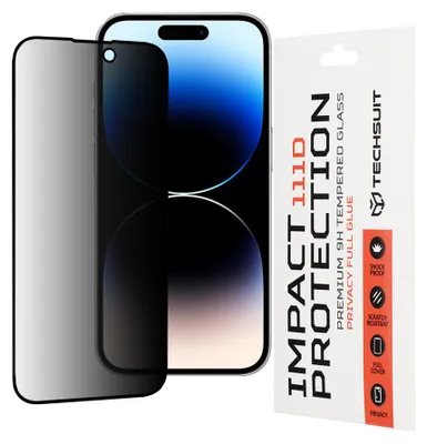 Obrázok produktu pre Techsuit 111D Privacy Full Glue ochranné sklo na iPhone 14 Pro – čierne