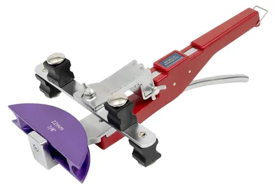 Immagine prodotto di Set per piegatubi - Piegatubi manuale - Curvatura a 90° - Per tubi da 6–22 mm - Matrici da 6/8/10/12/16/19/22 mm - Taglia-tubi da 4–28 mm - Assortito