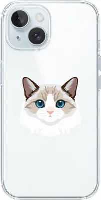 Produktbild von iPhone 15 Plus Hülle, Transparent, Silikon Flexi, Burma-Katze