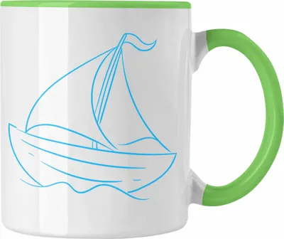 Produktbild von Trendation - Segelboot Tasse Lustiges Geschenk für Segler Kapitäne Geschenkidee (Grün)