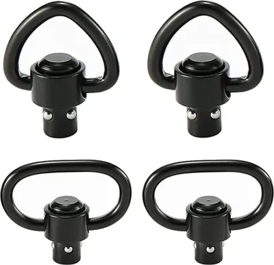 Immagine prodotto di 4 pacchetti di girelle per imbracatura QD da 1,25" con pulsanti a sgancio rapido per montaggio a due punti e tradizionale - Fibbia per cinturini da arrampicata per esterni