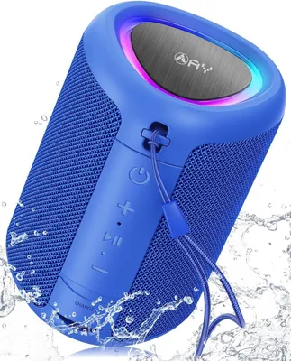 Productafbeelding van Bluetooth-luidspreker met licht, met krachtig en helder geluid, IPX5-waterdicht, AUX- en TF-kaartingang, stereo-koppeling, 24 uur batterijduur. Perfect voor binnen en buiten