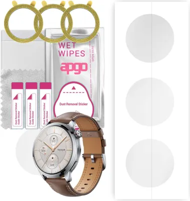 Produktbild von apgo 3 Stück Schutzfolie, klar, kompatibel mit Honor Watch 4 Pro Smartwatch, Hydrogel Displayschutzfolie mit Positionierhilfe, Displayfolie, robust und kratzfest