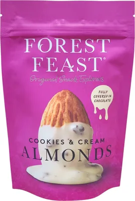 Produktbild von Forest Feast Cookies & Cream Mandeln 120g Beutel Premium Snacks Nüsse Früchte Schokolade