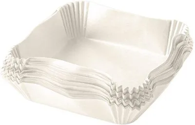 Produktbild von 80 Stück quadratische Papierbackformen, weiß, für Airfryer und Ofen