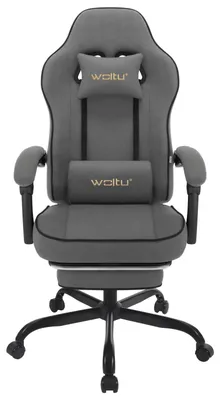 Produktbild von Ergonomischer Bürostuhl - Gamingstuhl - Höhenverstellbar - Drehbar - Mit Armlehnen - Mit Rollen - Grauer Tech-Stoff