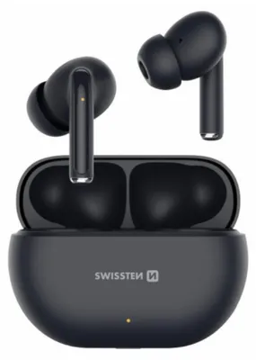 Produktbild von Swissten, Bluetooth 5.0 In-Ear Kopfhörer Touch 15 Std. Akku USB-C Ladekabel, Schwarz
