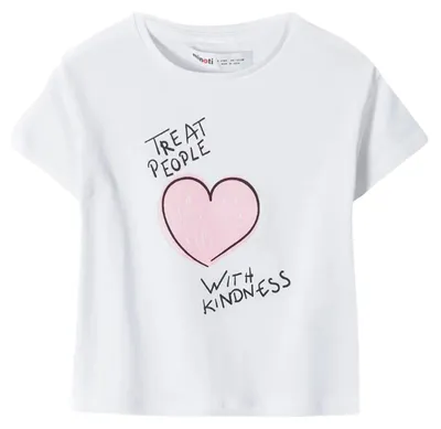 Produktbild von Minoti - T-Shirt für Mädchen, kurzärmlig MN135 (86) (Weiß)