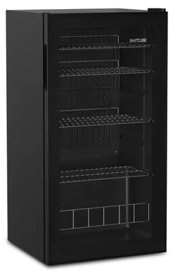 Getränkekühlschrank 90L, Glastür, 4 Ablagen, schwarz