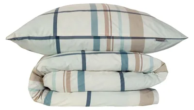 Produktbild von SCHIESSER Bettwäscheset Ezra | Kariert | Renforcé | 2-teilig | 100% Baumwolle | Angenehm weich & glatt | YKK-Reißverschluss | 155x220 cm + 80x80 cm | Hellpetrol