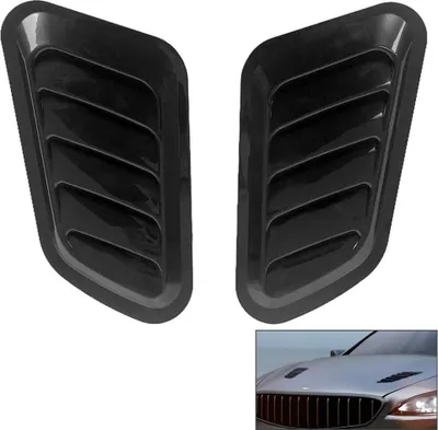 Produktbild von Lufteinlass Schaufel , Car Dekorative Luftstrom Ansaugschaufel Turbo Motorhaube Entlüftungshaube Entlüftungsblende Abdeckung , Auto Lufteinlass , Schwarz , 2 Stück