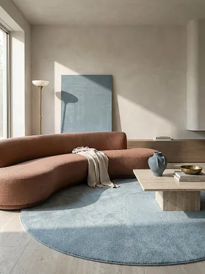 Teppich Blau rund im modernen Wohnzimmer_#sku_BARK45727-BARK45735-BARK50296#