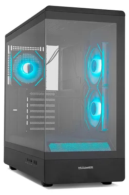 Produktbild von NOX Hummer NXHUMMERSIGNALBK, Midi Tower, PC, Schwarz, ATX, micro ATX, SPCC, Gehärtetes Glas, Multi