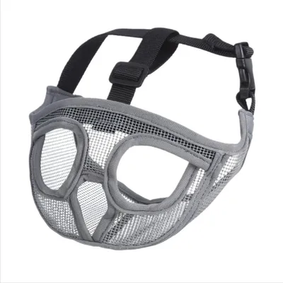 Image de INF Muselière Respirante pour Bouledogue: Anti-morsure et Anti-ingestion Gris XS