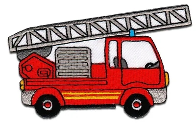 Produktbild von Feuerwehr Leiterwagen - Aufnäher, Bügelbild, Aufbügler, Applikationen, Patches, Flicken, Zum Aufbügeln, Größe: 10,2 x 6,6 cm