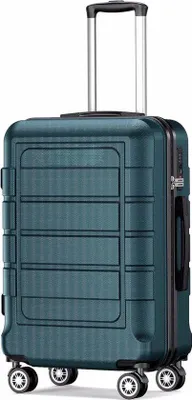 Produktbild von Famanu Koffer Leichte Hartschalen Reisekoffer ABS + PC Robuster Kabinen-Trolley mit 4 Rollen und TSA-Schloss - Olivgrün - M