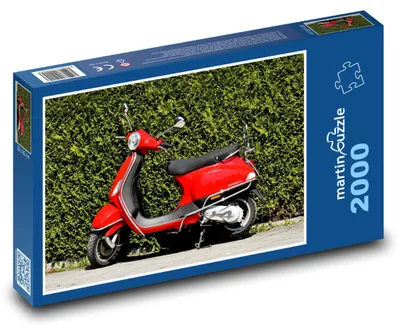 Zdjęcie produktu dla Puzzle 2000 Czerwony skuter na drodze - martinpuzzle