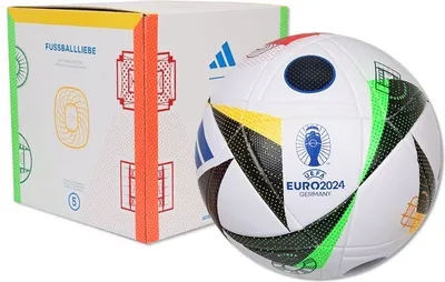 Produktbild von Adidas EURO 24 Fussballsiebe Liga-Fußball-Spielball – nahtlos in Box, Größe. 5