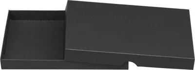 Produktbild von Faltschachtel 13,6 x 19,6 x 2 cm, Schwarz, Recyclingkarton, mit Deckel - 10er Set