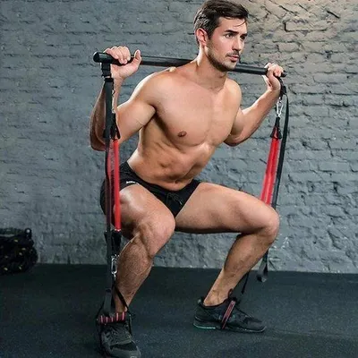 Image de Kit de barre de Pilates avec bandes élastiques pour le yoga et les étirements, 80 kg