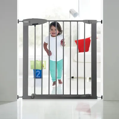 Produktbild von Sicheres Treppenschutzgitter für Babys und Kleinkinder - Druckmontage mit einfacher Installation, geeignet für Türöffnungen und Treppen (73 - 79 cm)