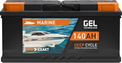 Produktbild von Exakt GEL Batterie 12V 140Ah Bootsbatterie Solarbatterie Wohnmobilbatterie USV Batterie Versorgungsbatterie 393x175x190mm auslaufsicher
