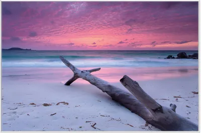Produktbild von Wallario Wandbild Abendhimmel bei Sonnenuntergang, Größe: 61 x 91,50 cm, Poster mit weißem Aluminiumrahmen