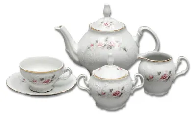 Produktbild von Teeservice Thun Bernadotte, rosa, Goldlinie, 15 Teile