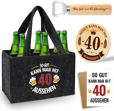 Produktbild von 40. Geburtstag: Geschenke für Männer – Herrenhandtasche, Bier für Papa, Geschenk für Bruder