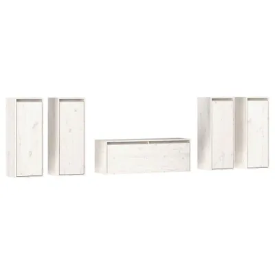 Immagine prodotto di vidaXL Mobili TV, 5 pezzi, bianco, legno massello di pino