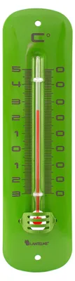 Produktbild von Gartenthermometer 19cm Metall Retro in Grün Außen Garten Analog Thermometer Temperaturanzeige von -30 bis +50°C Außenthermometer
