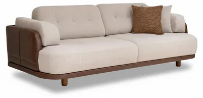 Produktbild von Wohnzimmer Sofa Moderner Stil Weiß mit Kissen Bequem Komfortabell