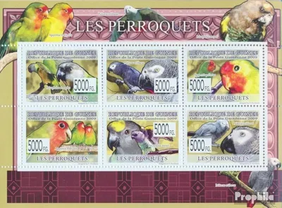Produktbild von Briefmarken Guinea 2009 Mi 6430-6435 Kleinbogen (kompl. Ausgabe) postfrisch Papageien