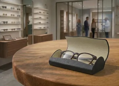 Produktbild von GKA Brillenetui mit Magnetverschluss schwarz Wildleder Brillenbox Brillentasche Magnet Brille