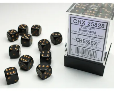 Produktbild von Chessex Opaque W6x36 Black/Gold