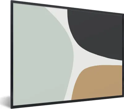 Produktbild von MuchoWow® Gerahmtes Poster Pastell - Minimalismus - Gestaltung 80x60 cm - Poster mit Schwarzem Bilderrahmen Wandposter Rahmen Foto Bilder - Schwarzem - Mit Gestell