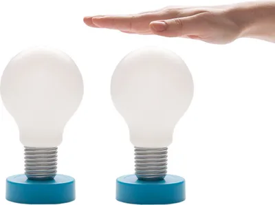 Produktbild von 2x LED Batterie Tischlampe Glühbirne Blau Tischleuchte Push Nachttischlampe Druck Lampe Leuchte Druckleuchte Drucklampe Dekolampe