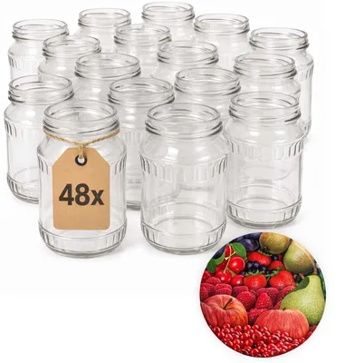 Produktbild von ART TWIST HOME Einmachgläser mit Schraubdeckel 48x 720 ml – Vorratsgläser Glasbehälter Vielseitige Robuste aus Dickem Glas - perfekt für Marmeladen Honig Säfte Gurken Konfitüren und Vorratshaltung