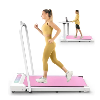 Produktbild von Laufband Faltbares Mini Schreibtisch 2.5 PS Motor Laufbänder bis 8km/h für Zuhause & Office Rosa