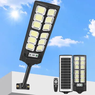 Solar-Straßenleuchte 528 LEDs 6500K mit Bewegungsmelder