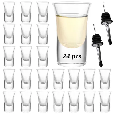 Imagen del producto de Conjunto de vasos para shots, 24 unidades, capacidad de 2 cl, base gruesa, apto para lavavajillas, ideal para bares y fiestas