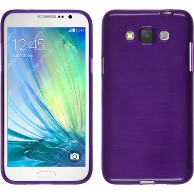 Produktbild von PhoneNatic Case kompatibel mit Samsung Galaxy Grand 3 - lila Silikon Hülle brushed + 2 Schutzfolien