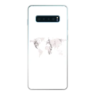 Produktbild von MuchoWow® Handyhülle Schutzhülle Hülle für Samsung Galaxy S10 Lite Weltkarte - Marmor - Weiß Silikon Softcase Handy Hülle - Schutz